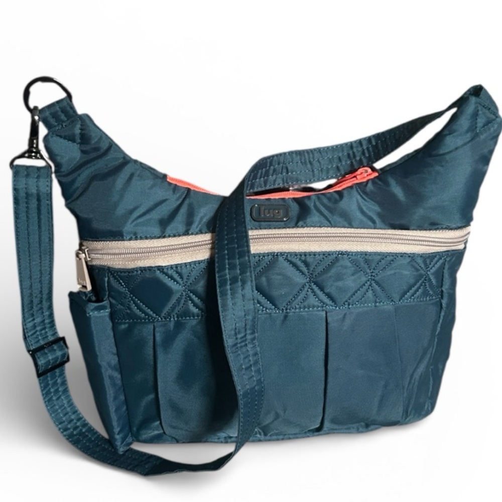 LUG Swing Crossbody Bag Purse in Purse Teal Blue with Bottle Holder - Picture 11 of 11